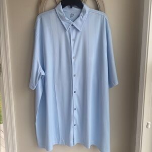 John Ashford Essentials NWT men’s short-sleeve button down in river mist 2XLT